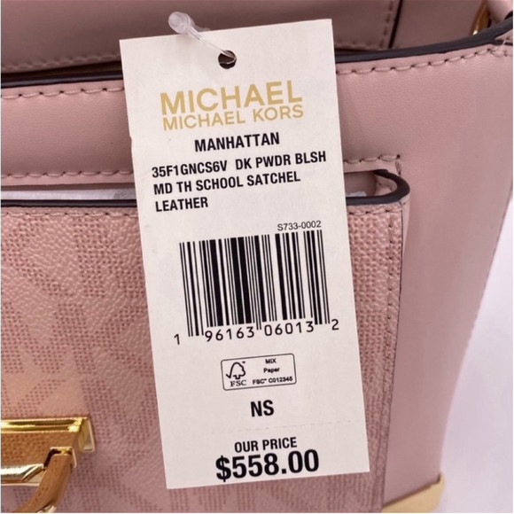 Michael Kors Manhattan Satchel Crossbody Powder Blush Multi - Picture 16 of 16